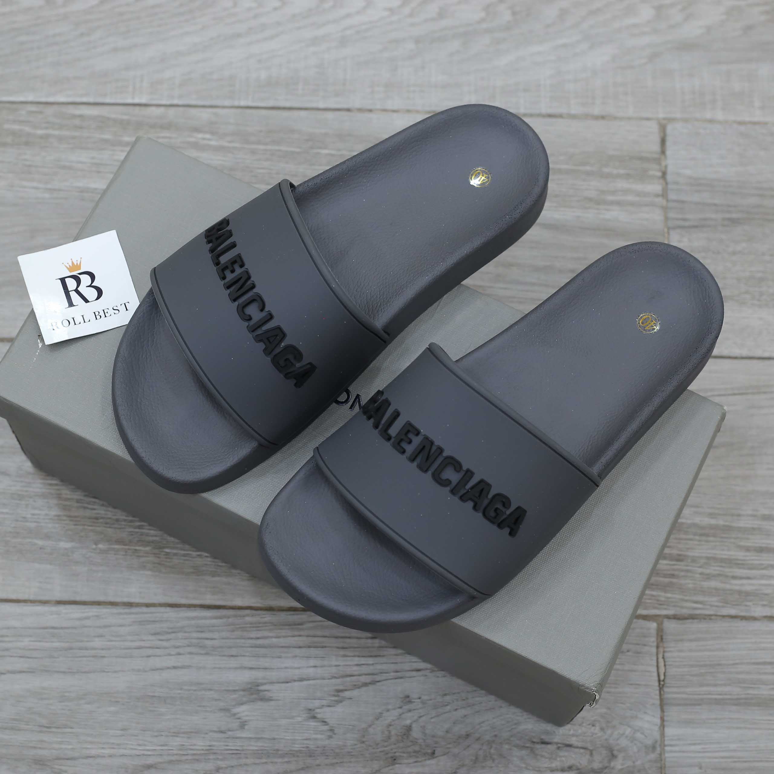 Dép Balenciaga Pool Slide Grey Xám Best Quality