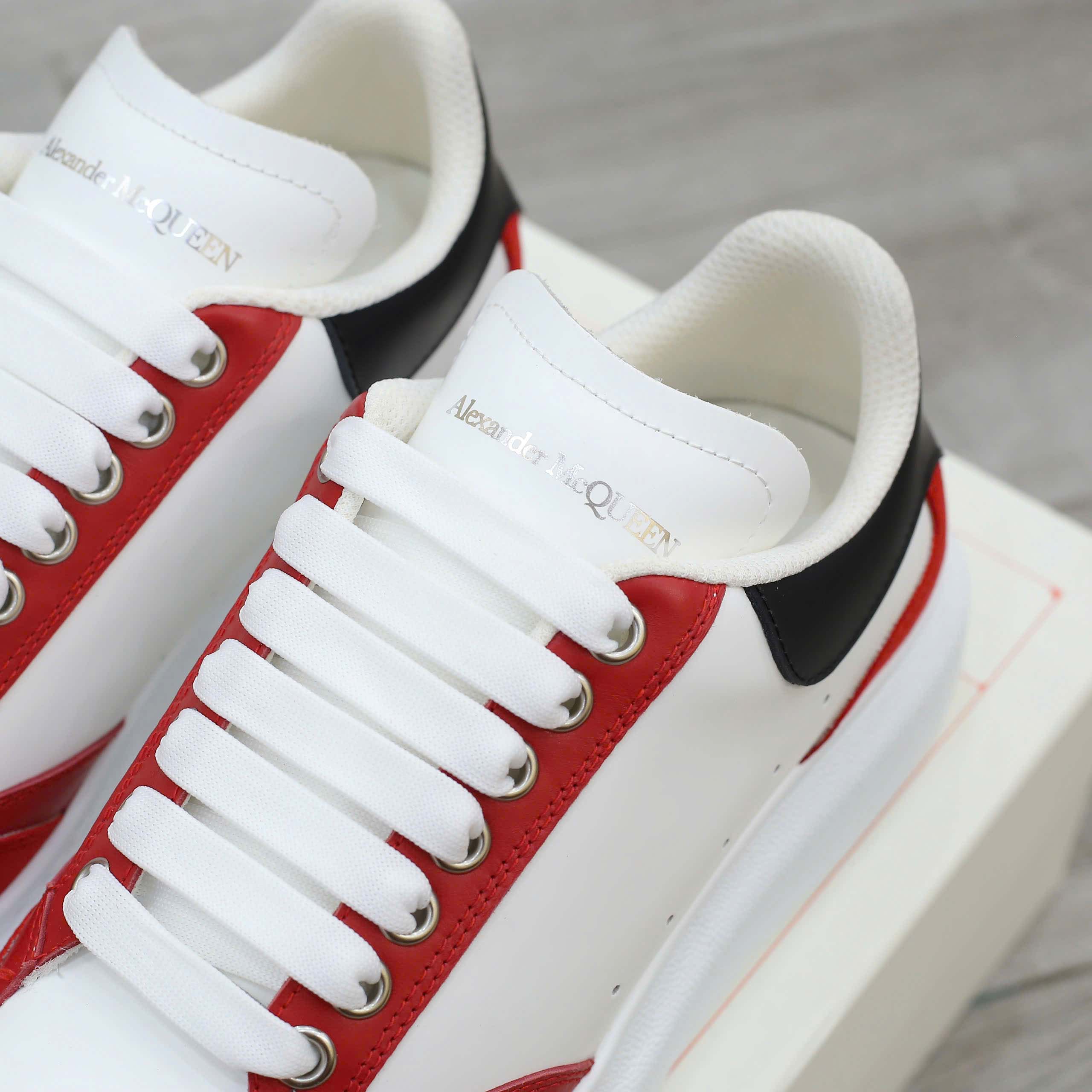 Giày Alexander McQueen Black White Red Suede Best Quality