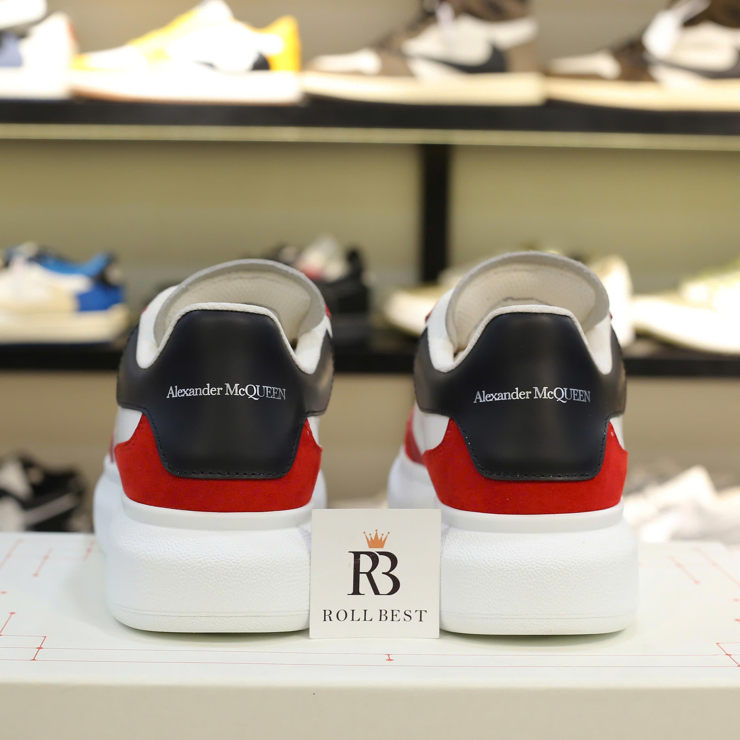 Giày Alexander McQueen Black White Red Suede Best Quality
