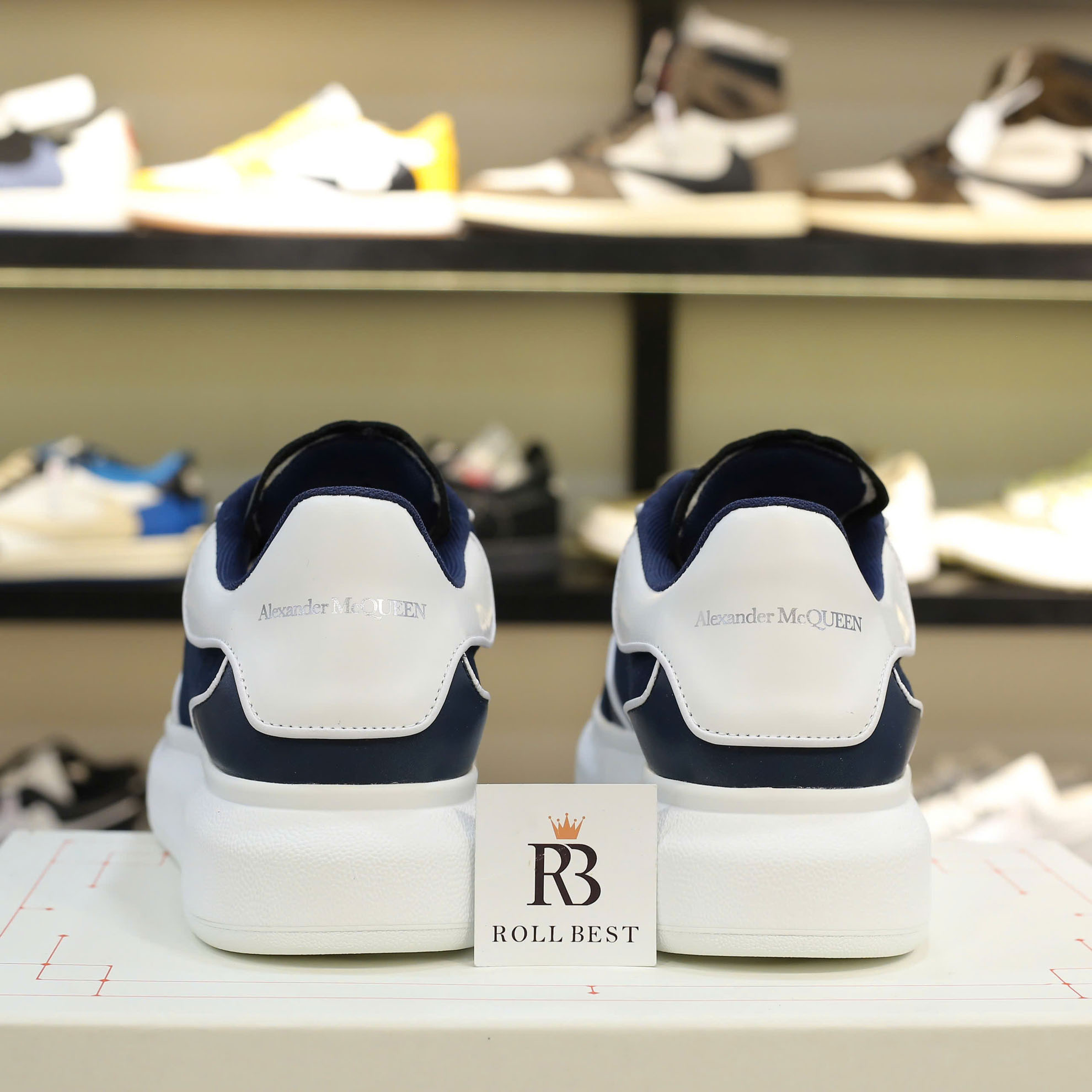 Giày Alexander McQueen Oversized Blue Exaggerated Suede Best Quality