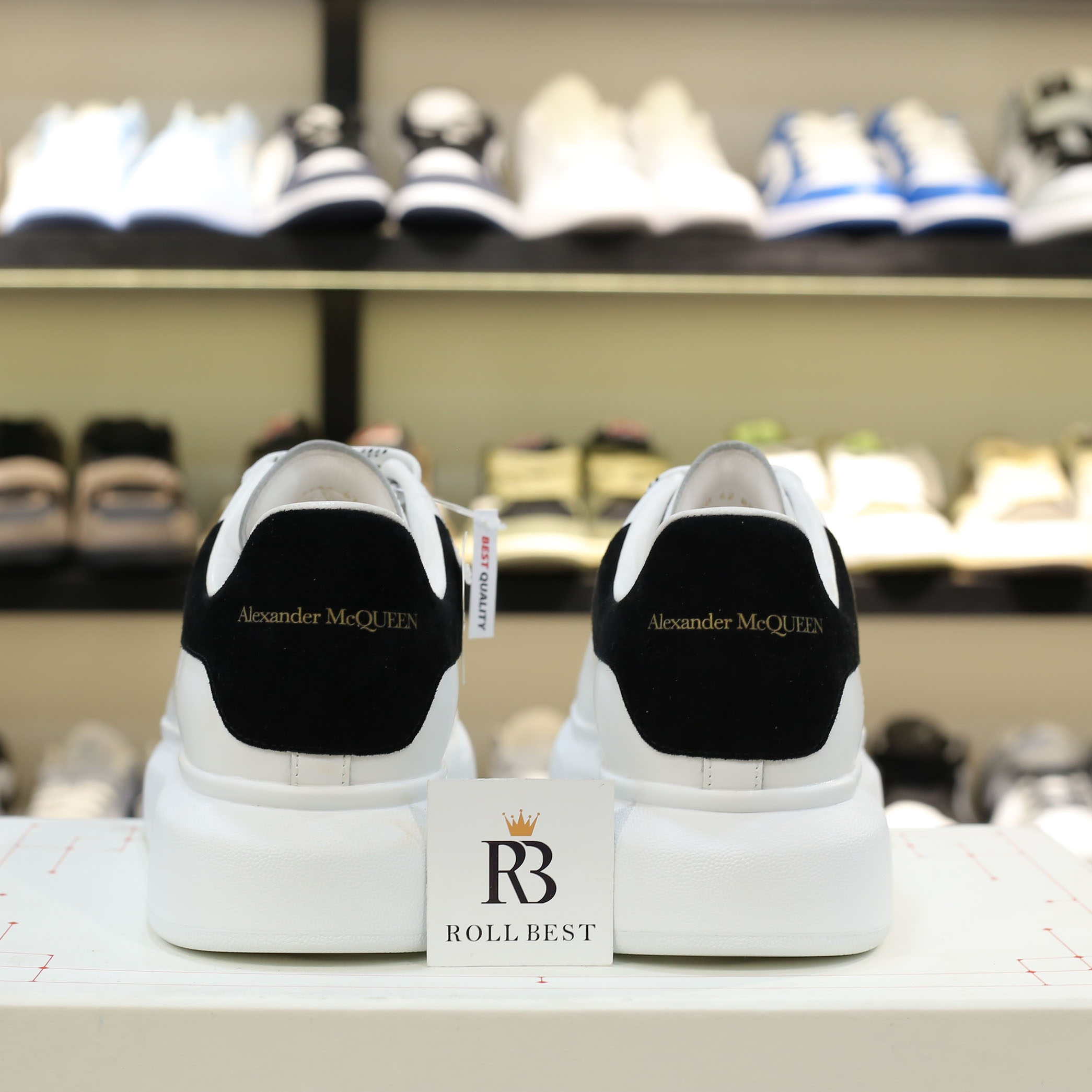 Giày Alexander Mcqueen Oversized gót Nhung Đen SS24 Best Quality