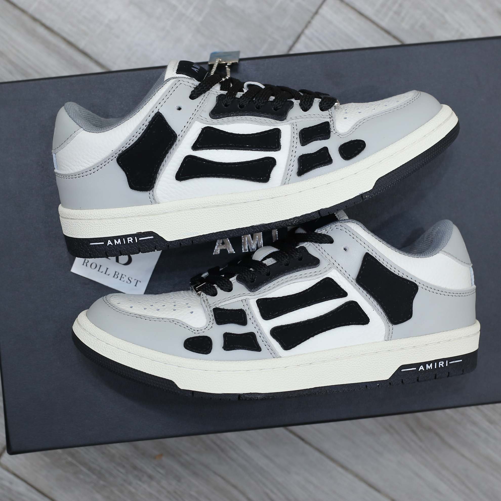 Giày Amiri Skel Low Top White Light Grey Black  Best Quality