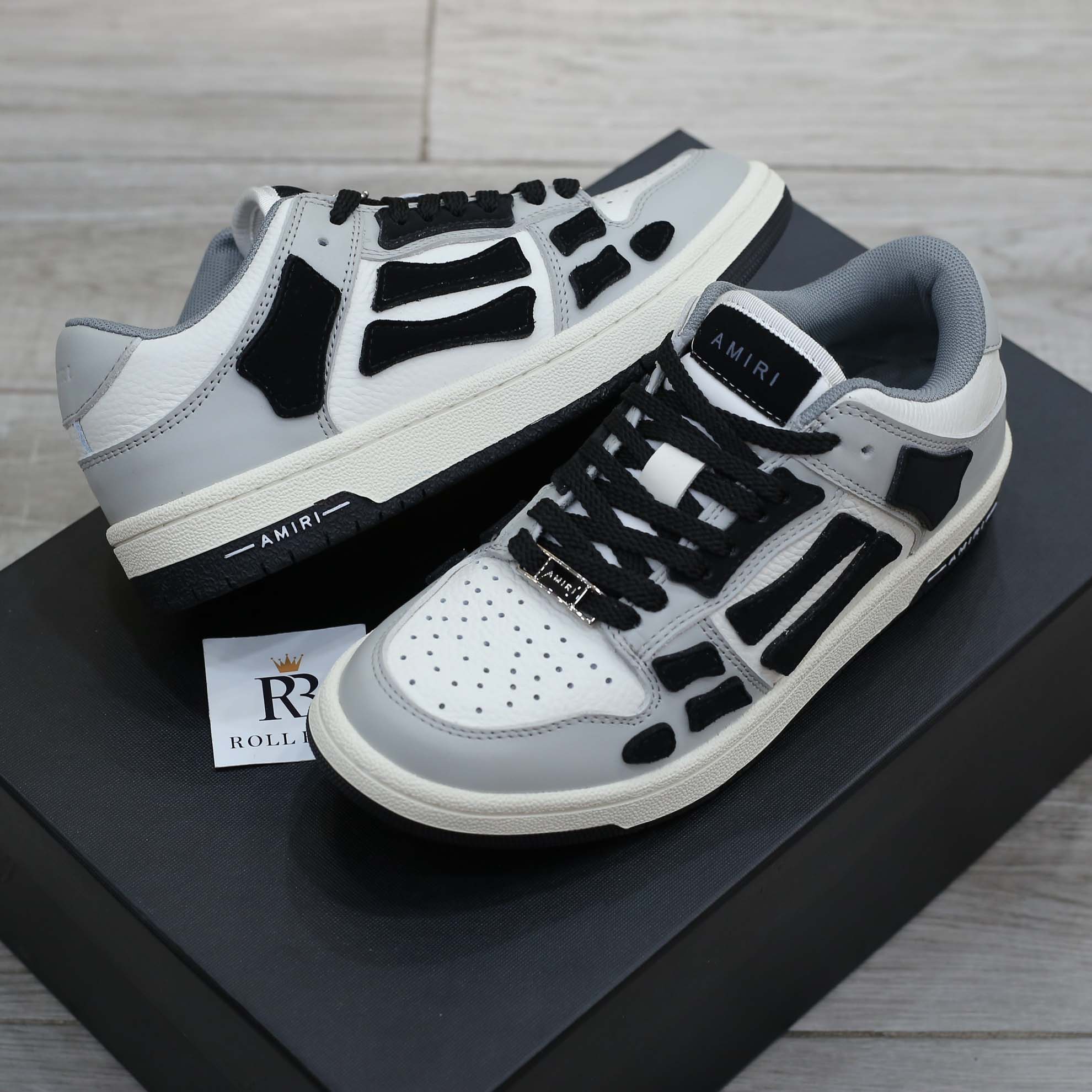 Giày Amiri Skel Low Top White Light Grey Black  Best Quality