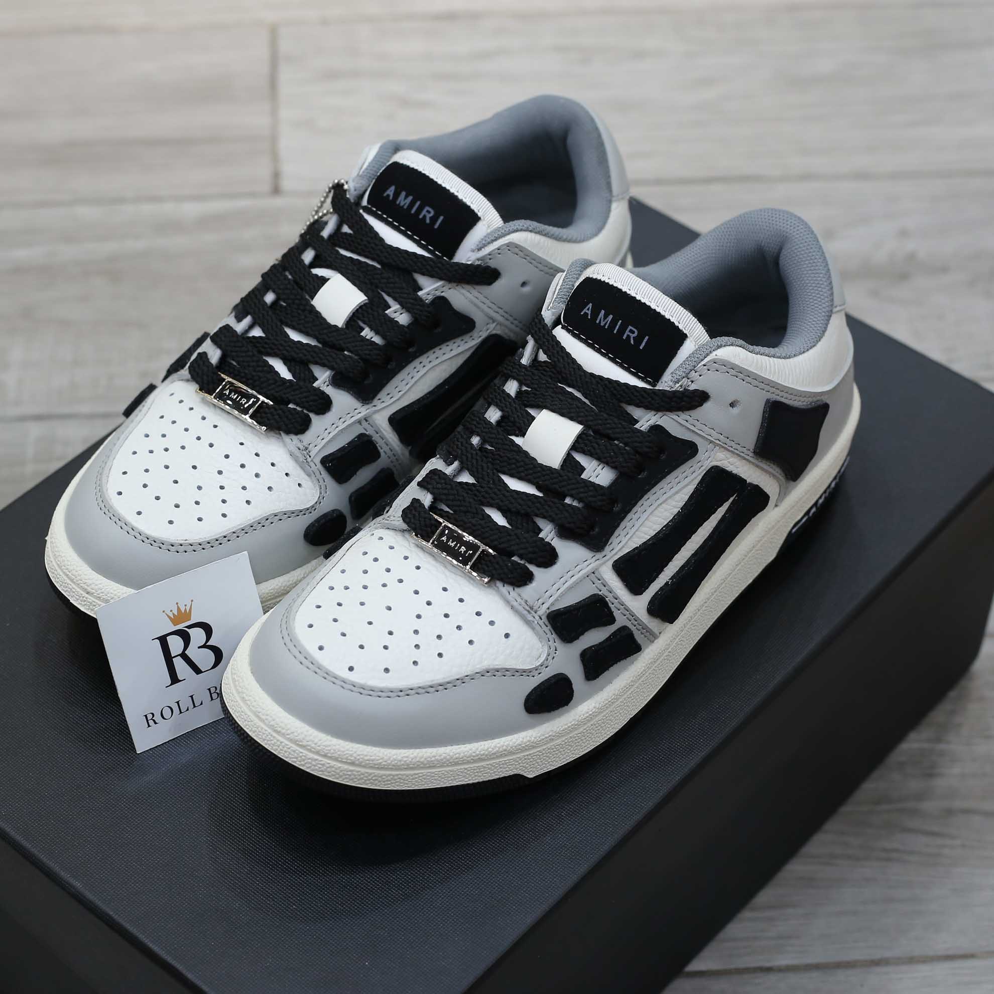 Giày Amiri Skel Low Top White Light Grey Black  Best Quality