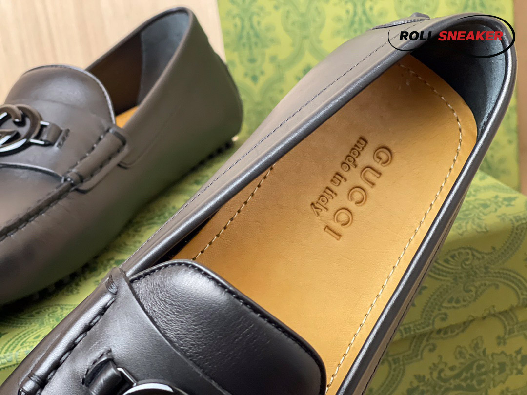 Giày lười nam Gucci Driver With Interlocking G Black
