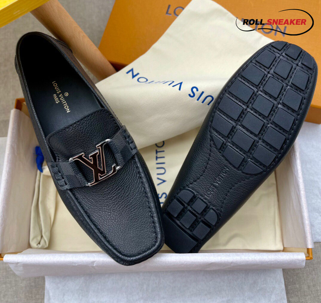 Giày Moca Nam Lv Monte Carlo Black Da Bê Nhăn Khóa Logo Đen Viền Bạcoca-nam-lv-monte-carlo-black-da-be-nhan-khoa-logo-djen-vien-bac