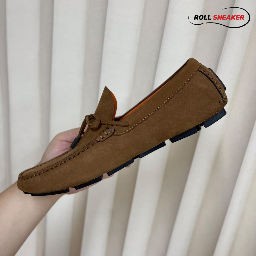 Giày Lười Louis Vuitton Driver Moccasins Moka Da Lộn