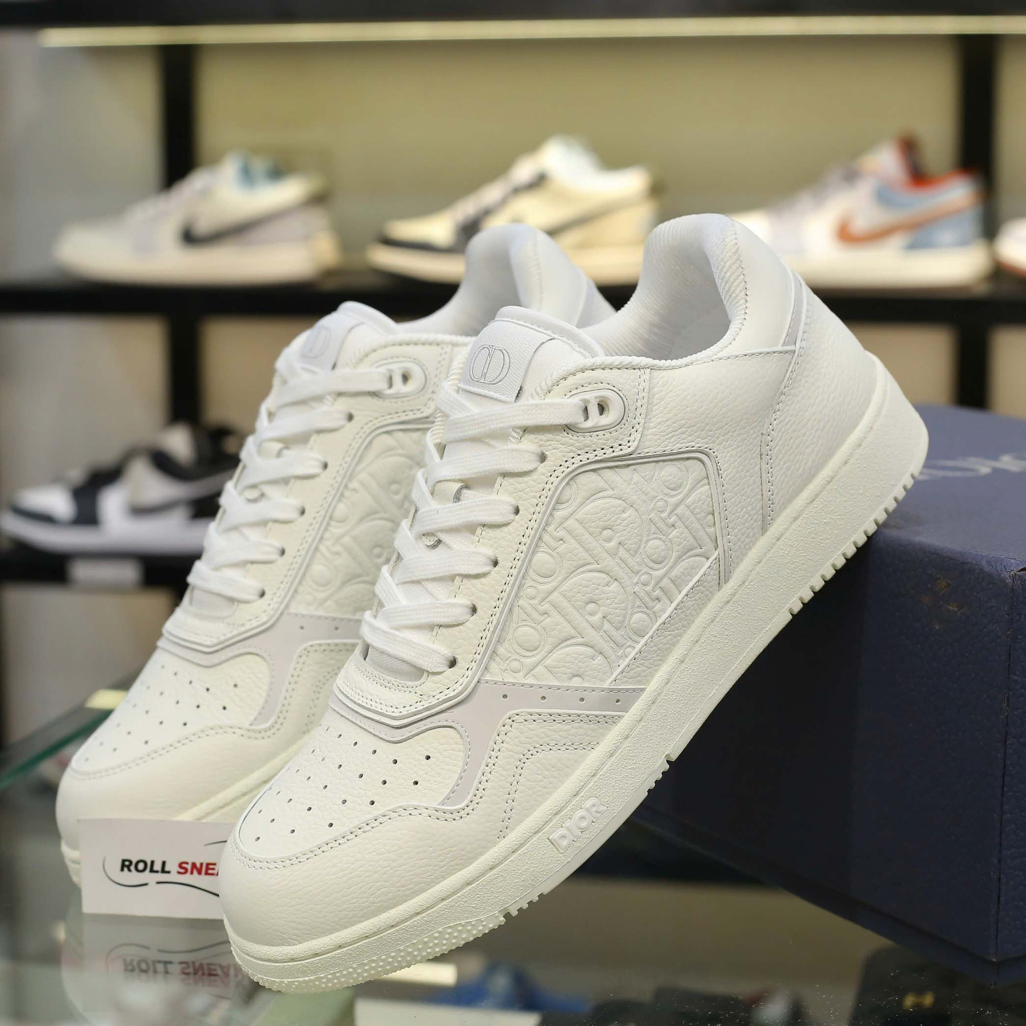 Giày Dior B27 Low White Grained Calfskin White Dior Gravity Best Qualiy