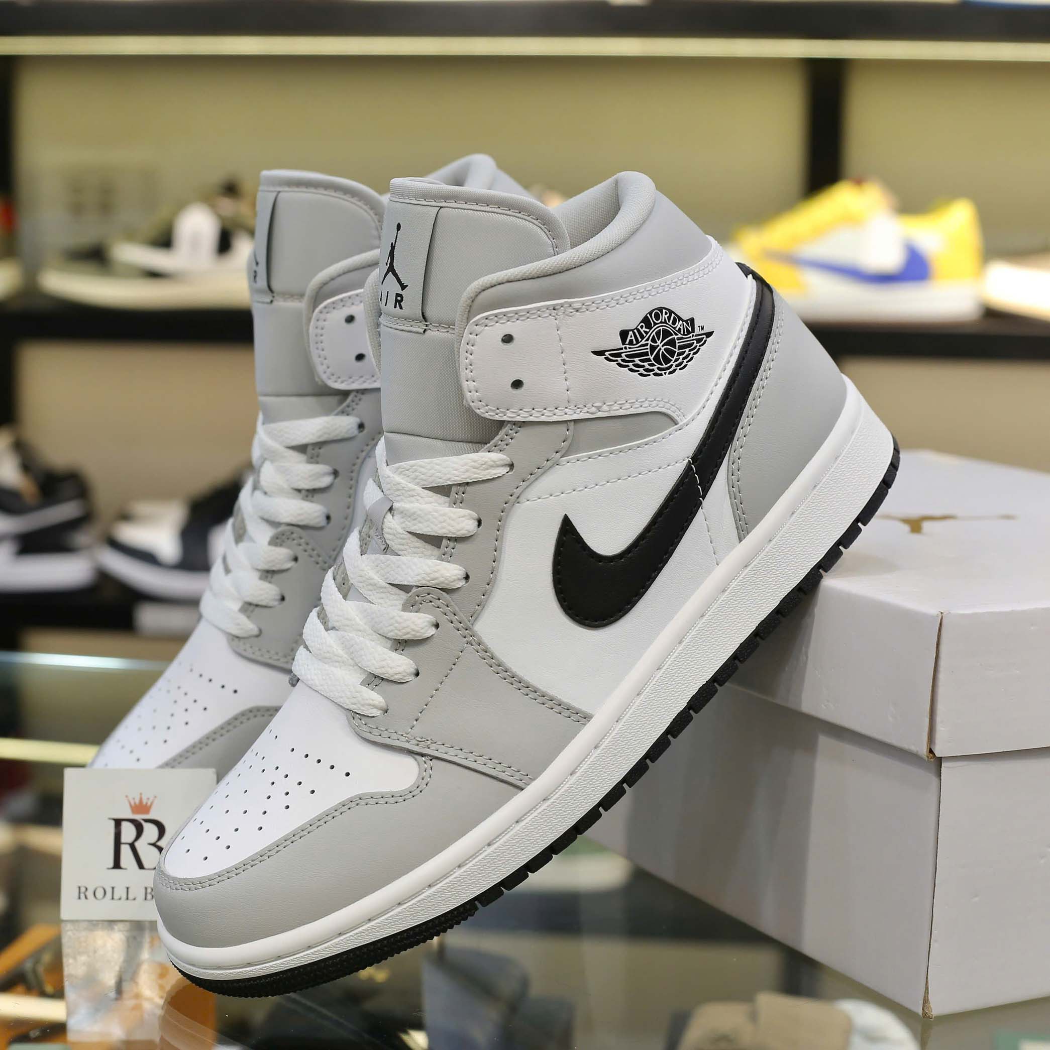 Giày Air Jordan 1 Mid Grey Fog And Light Smoke Grey Best Quality