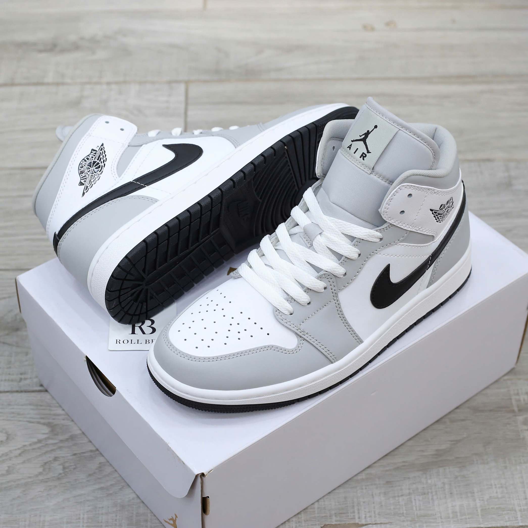 Giày Air Jordan 1 Mid Grey Fog And Light Smoke Grey Best Quality