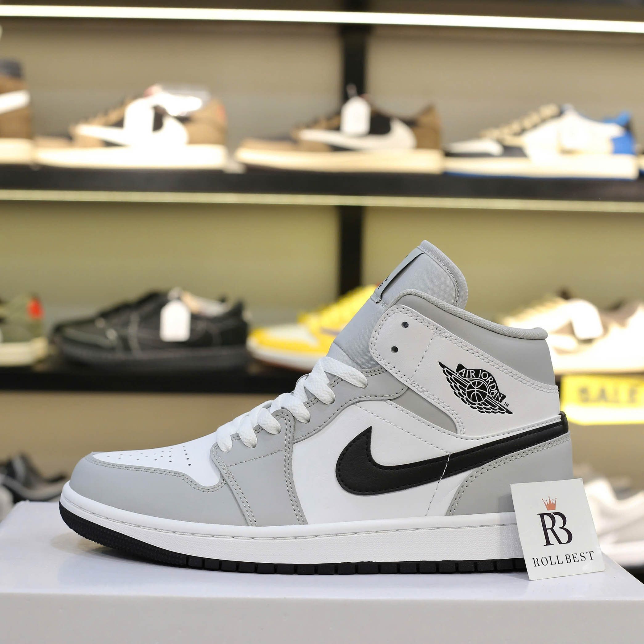 Giày Air Jordan 1 Mid Grey Fog And Light Smoke Grey Best Quality