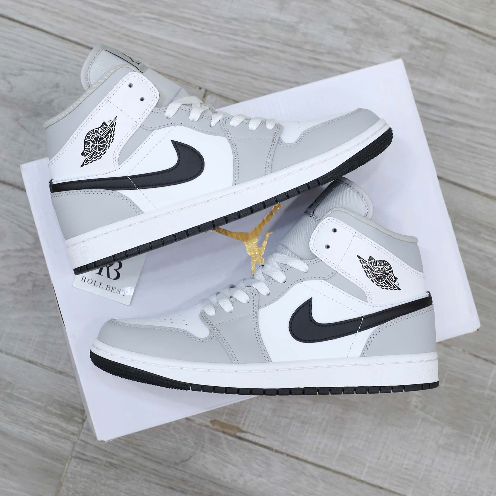 Giày Air Jordan 1 Mid Grey Fog And Light Smoke Grey Best Quality