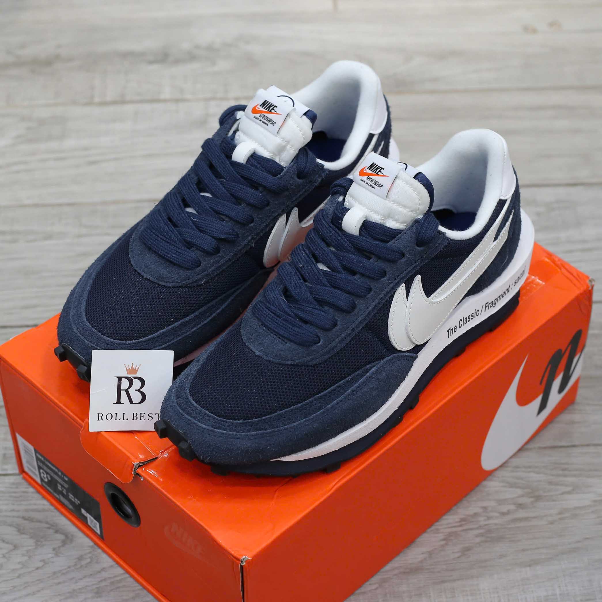Giày Nike Fragment Design x sacai x LDV Waffle ‘Blackened Blue’ Best Quality