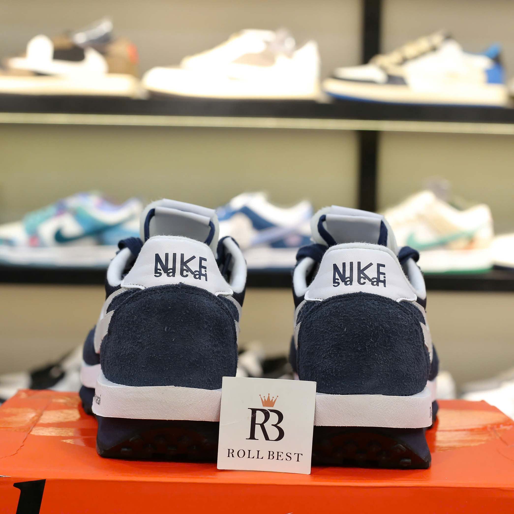 Giày Nike Fragment Design x sacai x LDV Waffle ‘Blackened Blue’ Best Quality