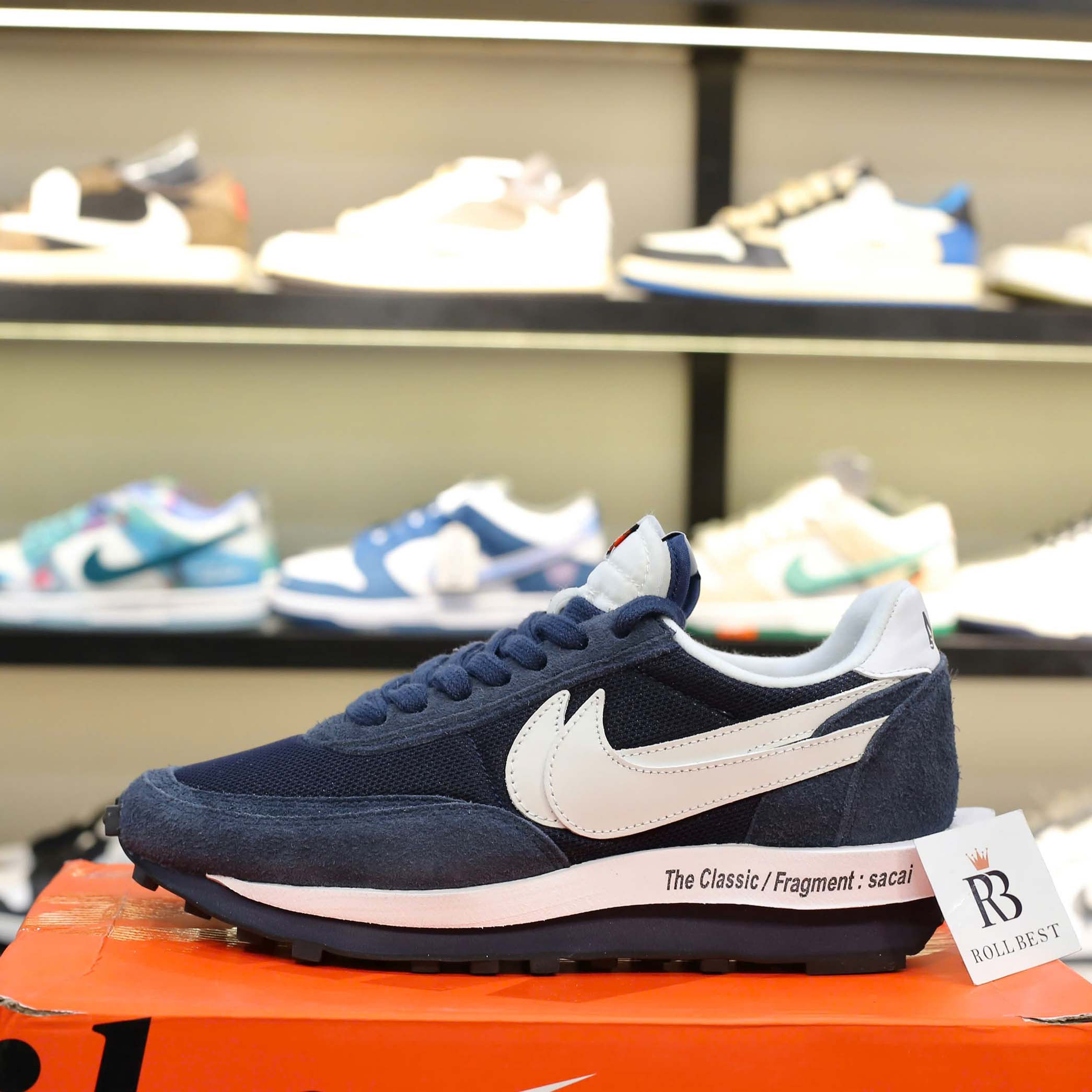 Giày Nike Fragment Design x sacai x LDV Waffle ‘Blackened Blue’ Best Quality