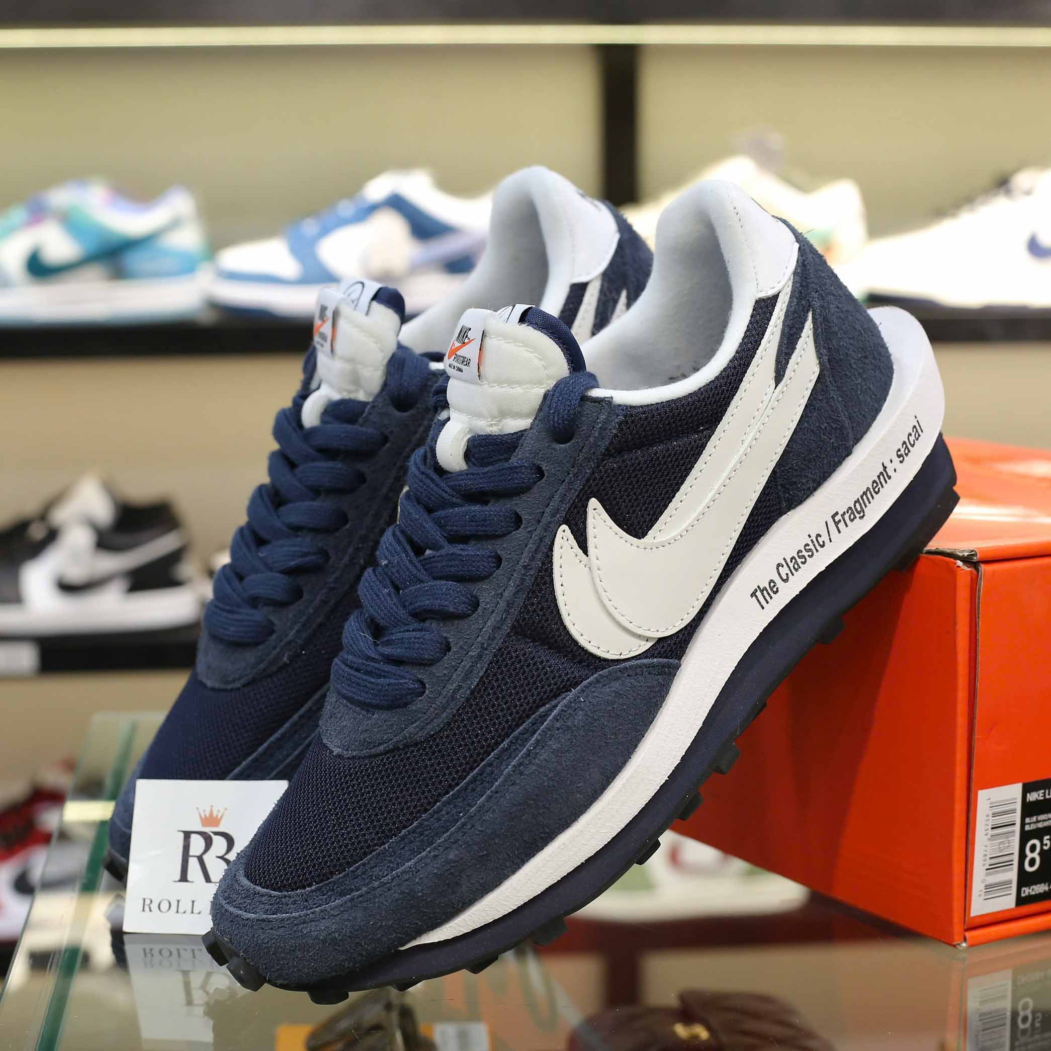 Giày Nike Fragment Design x sacai x LDV Waffle ‘Blackened Blue’ Best Quality