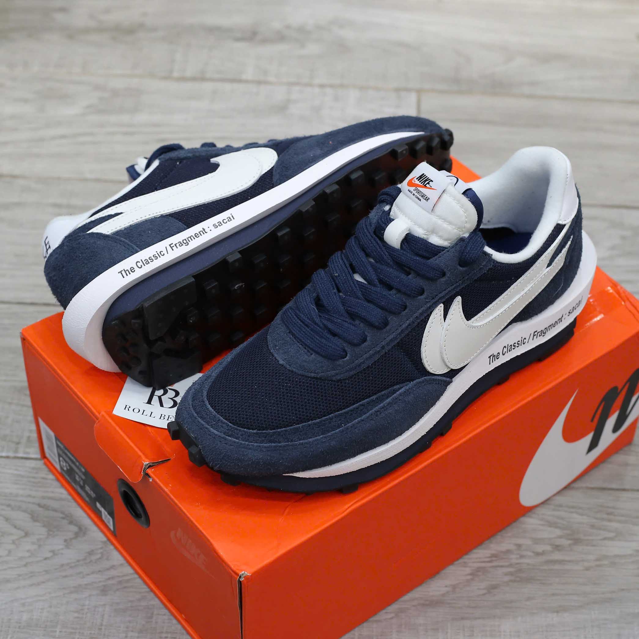 Giày Nike Fragment Design x sacai x LDV Waffle ‘Blackened Blue’ Best Quality
