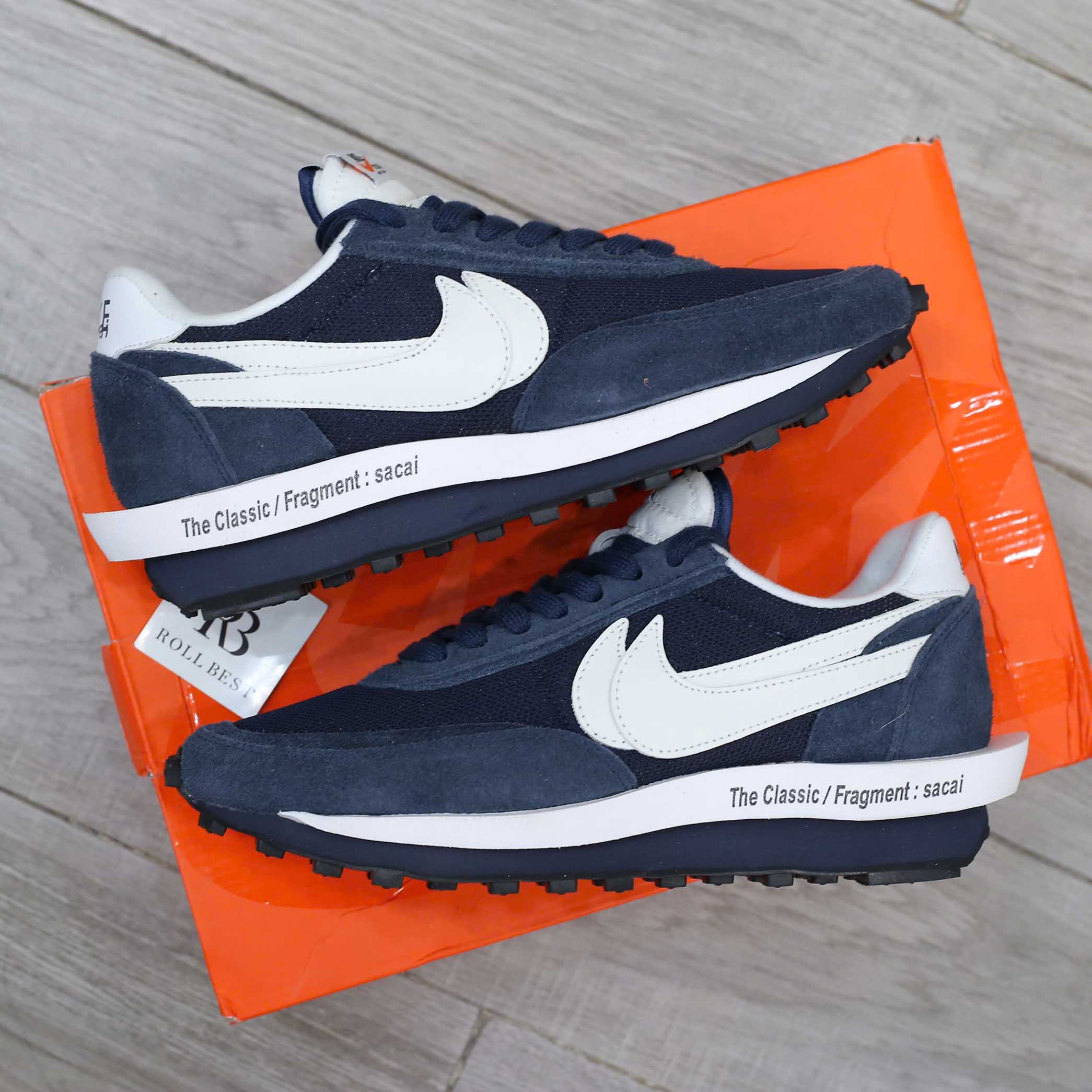 Giày Nike Fragment Design x sacai x LDV Waffle ‘Blackened Blue’ Best Quality