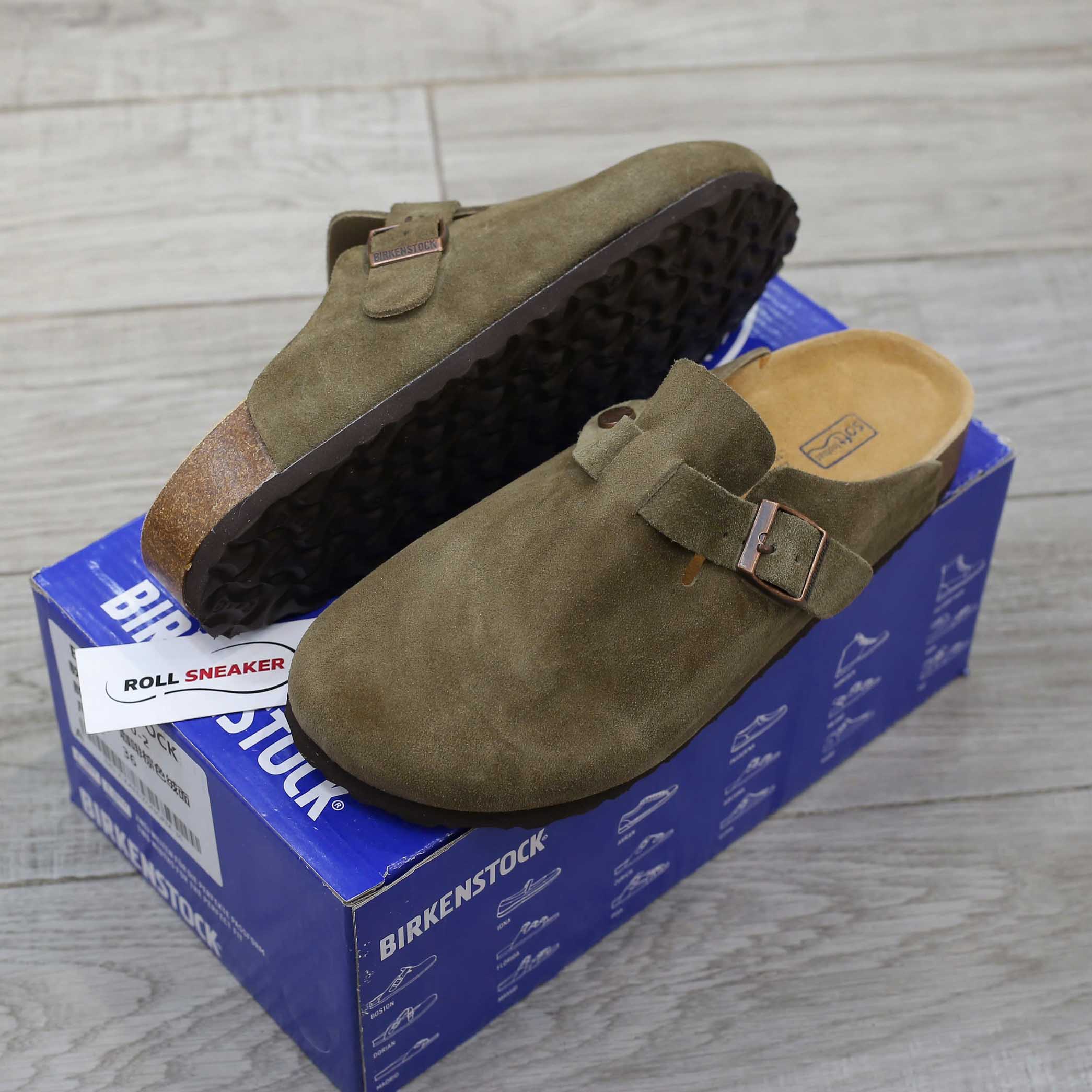 Dép Birkenstock Boston Soft Footbed Taupe Màu Xám