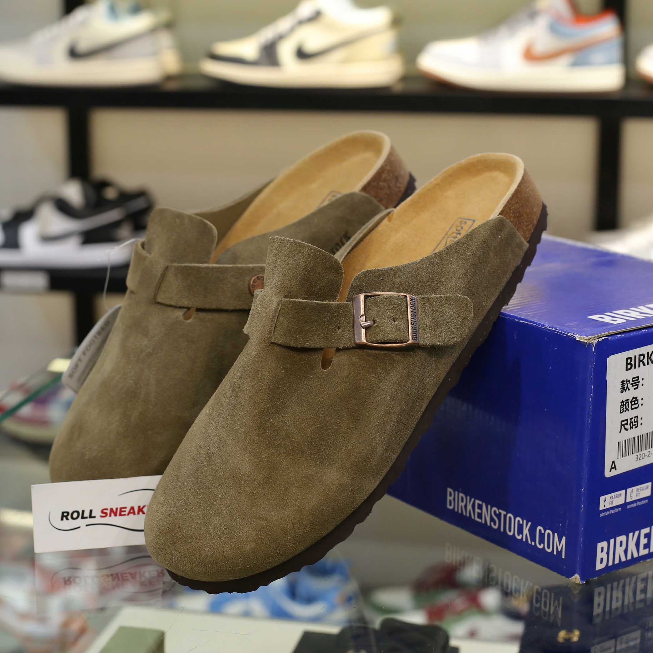 Dép Birkenstock Boston Soft Footbed Taupe Màu Xám
