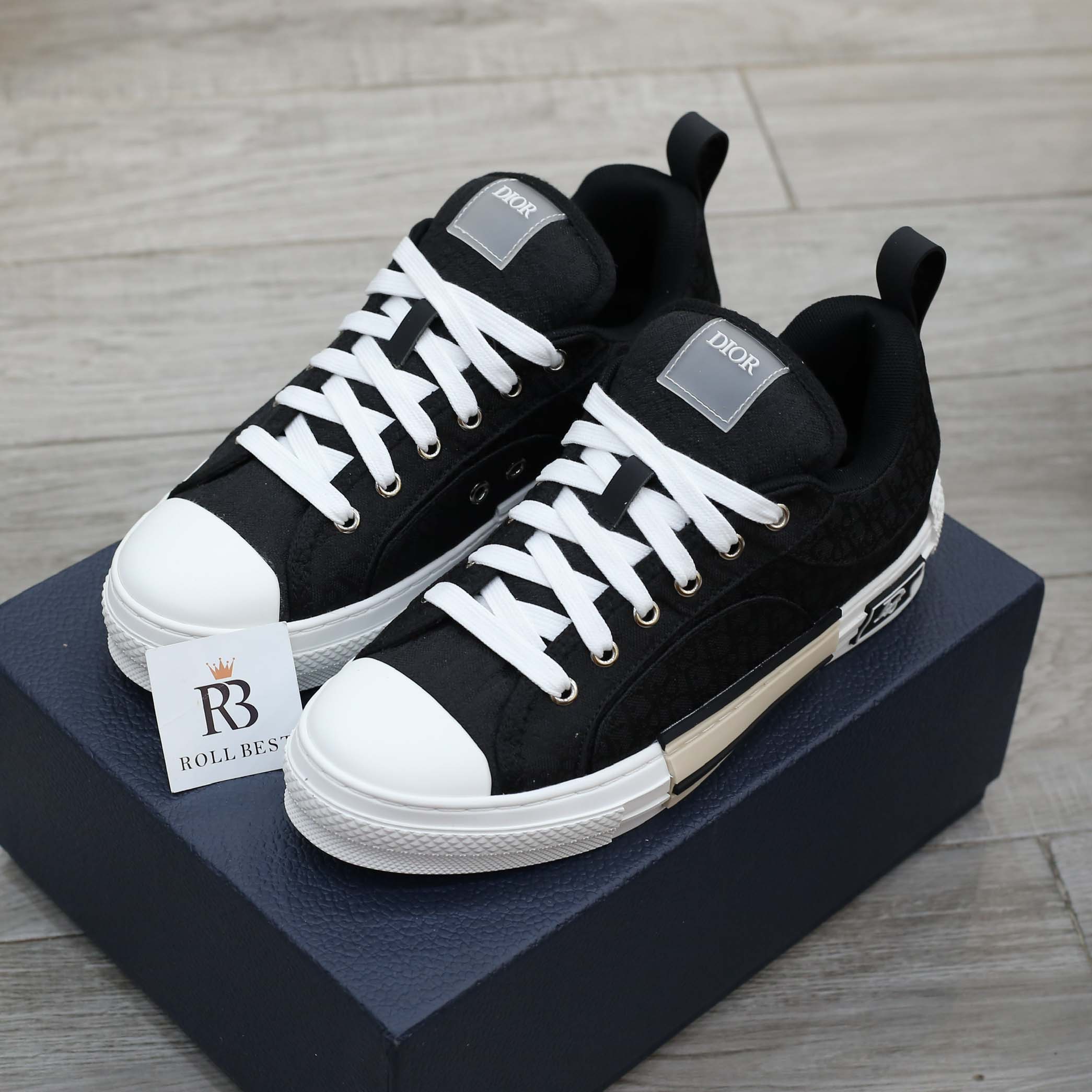 Giày Dior B23 Low Top Black CD Diamond Best Quality