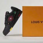Giày Louis Vuitton x Yayoi Kusama LV Trainer Black Leather Best Quality