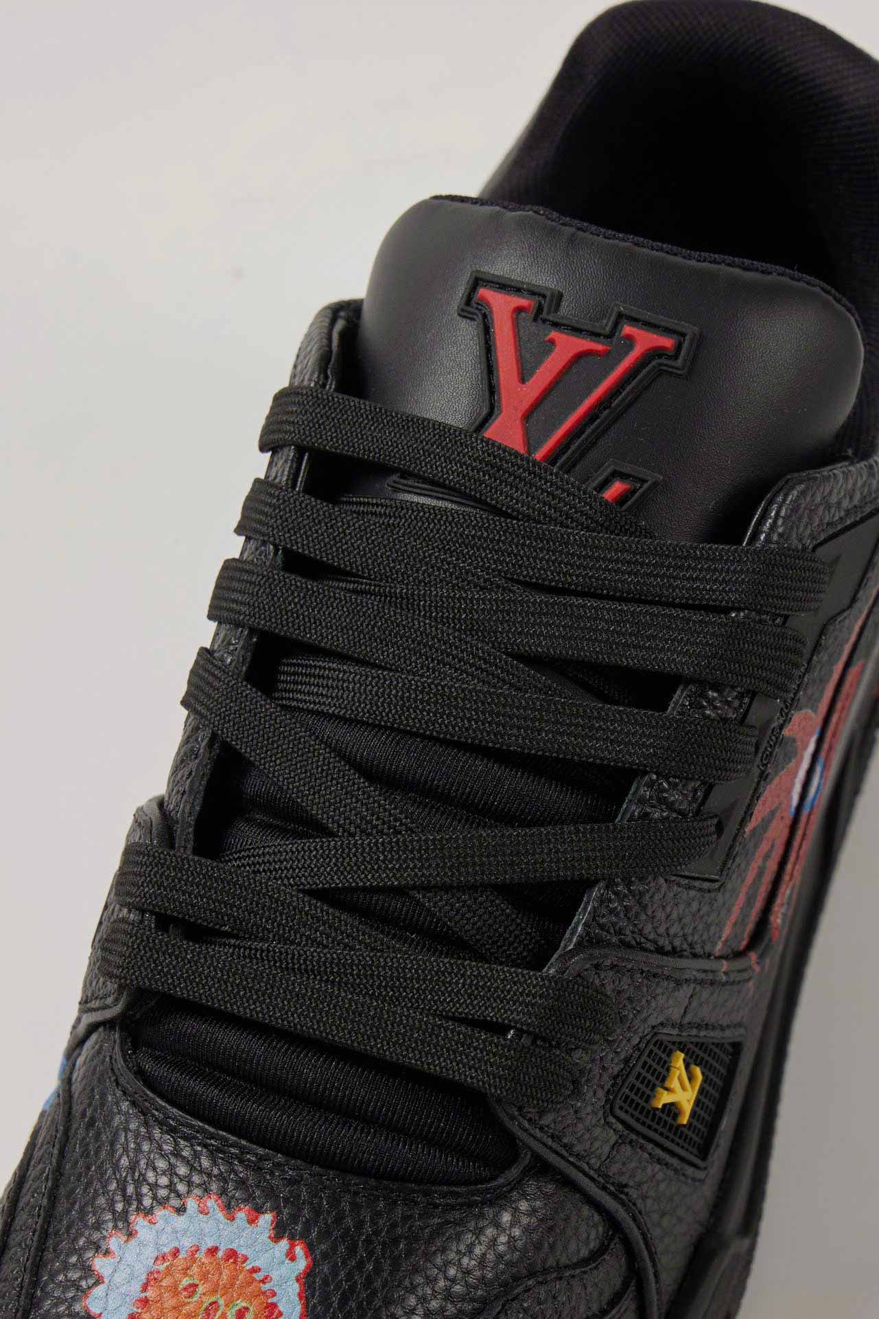 Giày Louis Vuitton x Yayoi Kusama LV Trainer Black Leather Best Quality