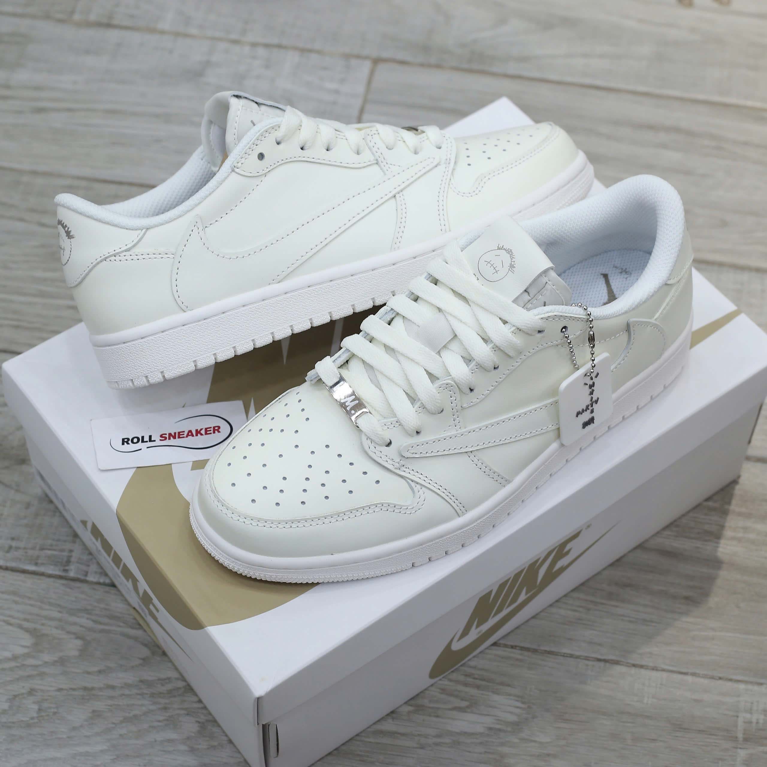 Giày Air Jordan 1 Low x Travis Scott White Party Like Auth