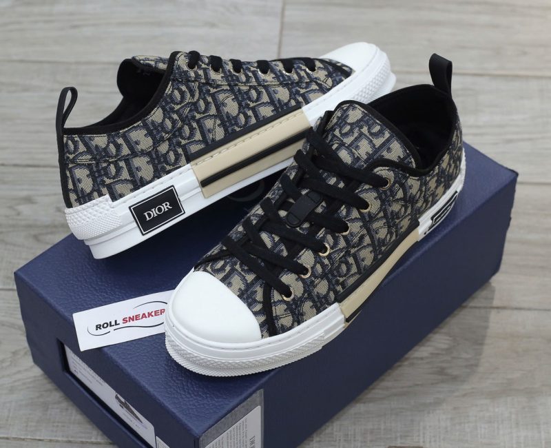 Giày Dior B23 League Low Top Beige Black Oblique Jacquard
