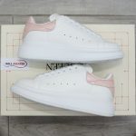 Giày Alexander Mcqueen Trắng Gót Hồng Vân Cá Sấu Chuẩn 99% Auth