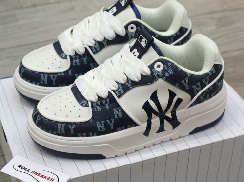 Giày MLB Chunky Liner Denim Classic Mono New York Yankees Navy Like Auth